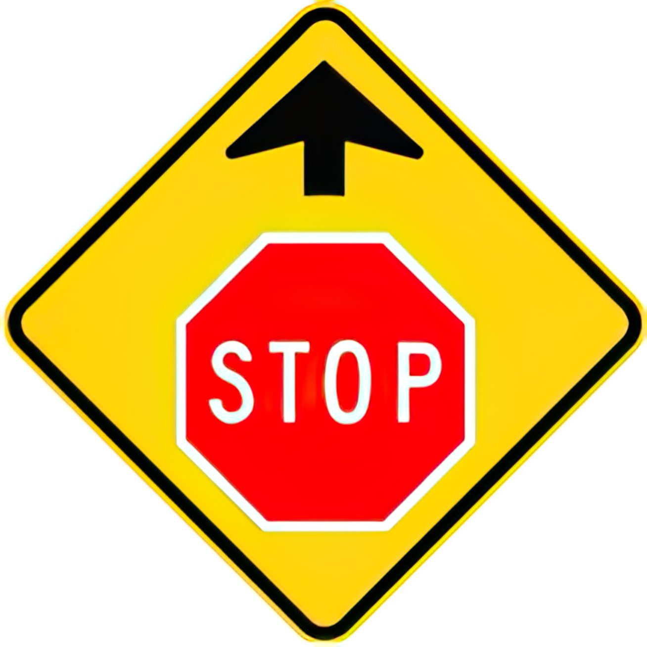 "Regulatory Stop Sign with Forward Arrow Indicator - Aluminum Road Sign"