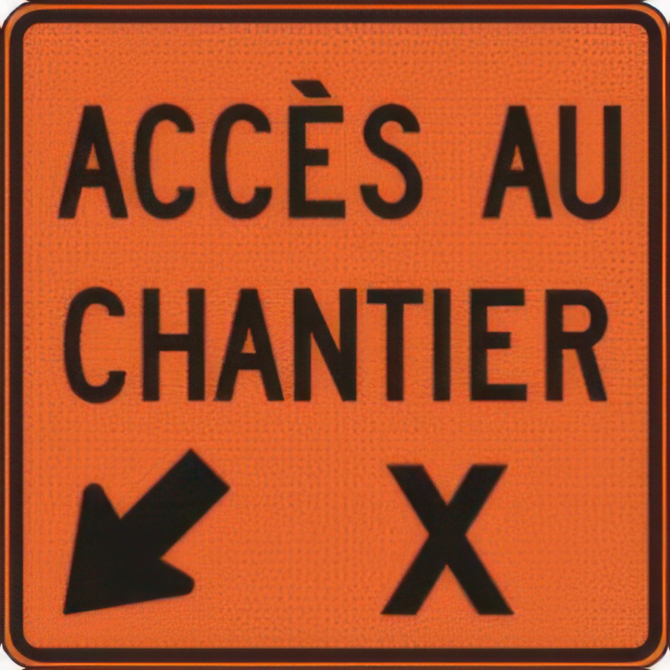 Construction Site Access Arrow Road Sign